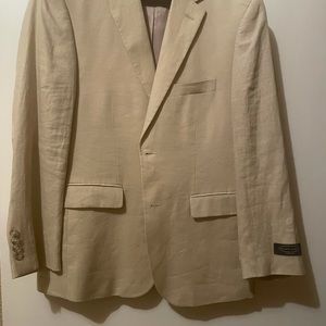 NWT 40S Pronto Uomo Tan Linen Jacket
